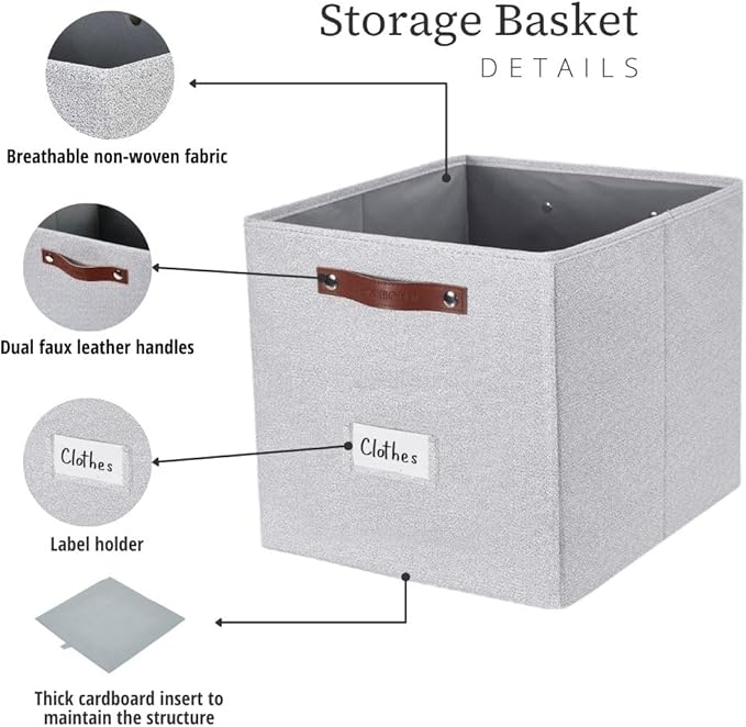 DECOMOMO Storage Cubes, Fabric Organizer Bins - Image 3