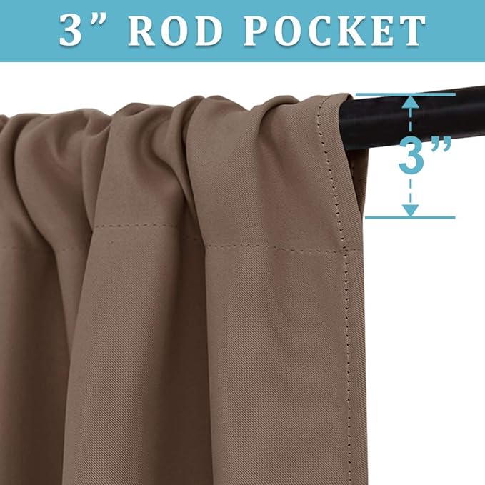 RYB HOME Blackout Curtains 63 inches Long - Image 2