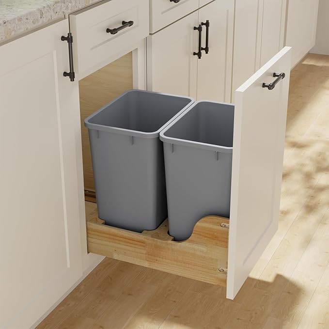 ROOMTEC Lightweight and Durable Slim Trash Can, 35QT Kitchen Trash Can - Image 8
