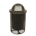 COATEDOUTDOORFURNITURE RDT-TXTBRW Heavy Duty 32 Gallon Round Trash Receptacle by CoatedOutdoorFurniture
