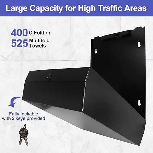 Paper Towel Dispenser Wall Mount, Matte Black Stainless Steel Commercial Paper - Image 2