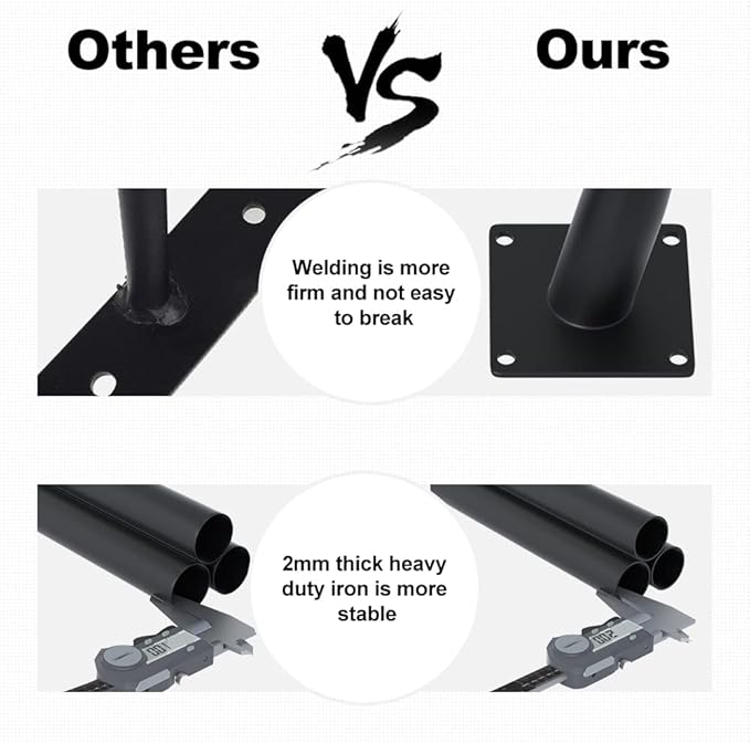 8PCS 16 Inch Matte Black Tapered Angled Legs - Image 7