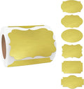 Gold Labels - 250 PCS 3" x 2" Fancy Shape Stickers by Yeachlaing