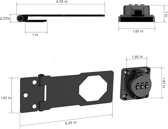 3-Digit Combination Lock, Zinc Alloy, Cabinet Door Latch, Easy DIY Installation - Image 2