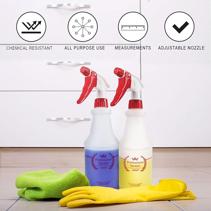 Plastic Spray Bottle 2 Pack, 32 Oz, All-Purpose Heavy Duty Spraying Bottles - Image 8