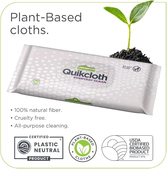 Quikcloth® Everyday Clean – Plant-Based, Plastic-Free Cleaning Wipes - Image 2