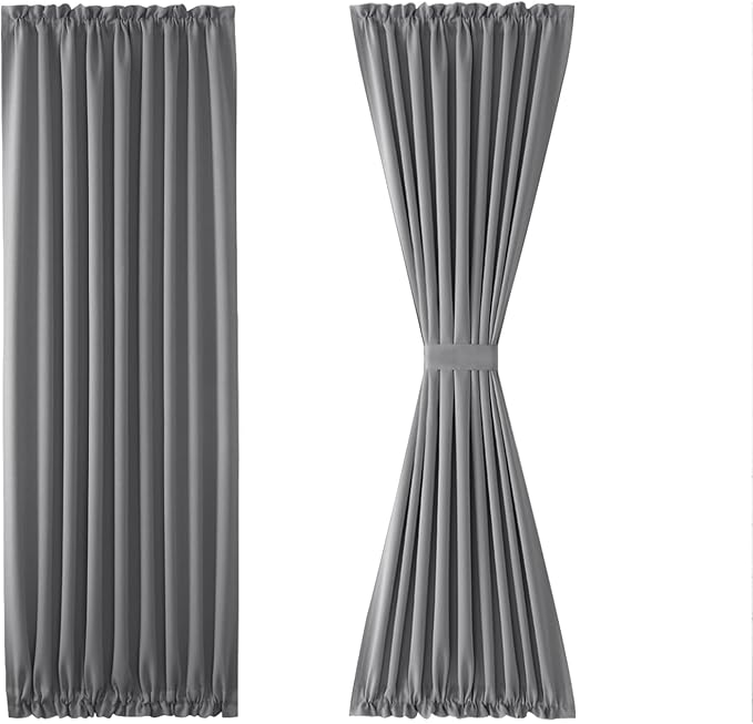 DWCN French Door Curtains – Rod Pocket Thermal Blackout Curtain - Image 7