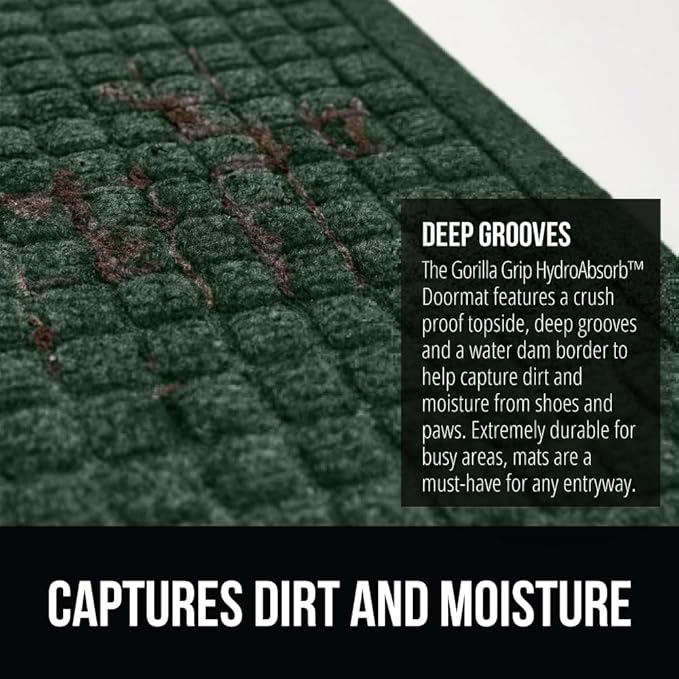 GORILLA GRIP Front Door Mat, Indoor Outdoor Ultra Absorbent HydroAbsorb Doormat - Image 5