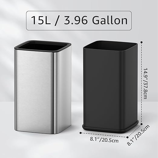 Mbillion 4 Gal/15L Open top Trash Can - Image 2