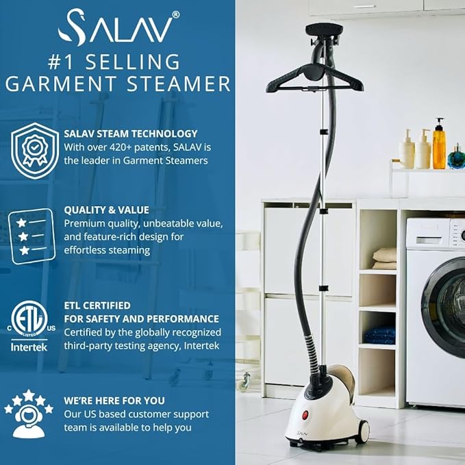 SALAV GS18 Full-Size Clothes Steamer - 1500W Power - Image 2