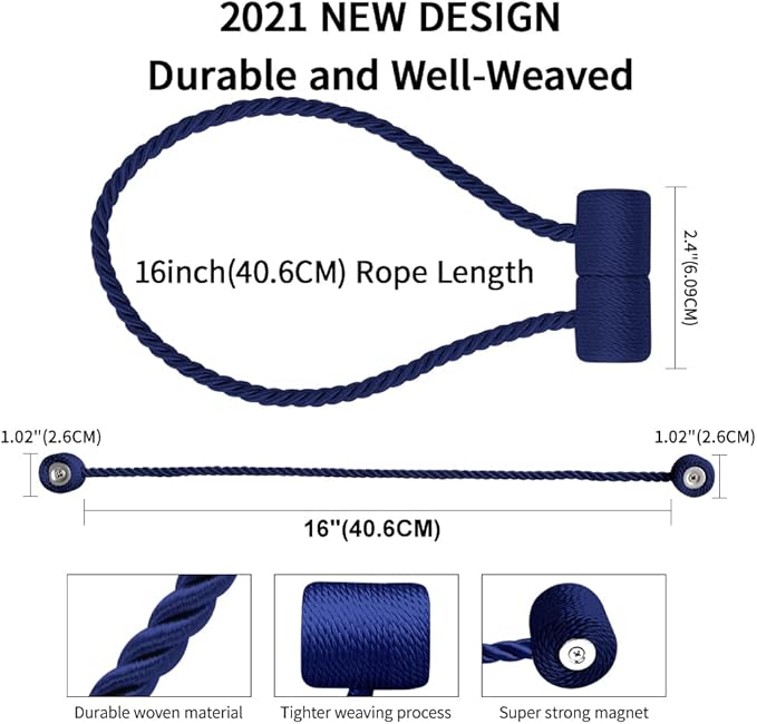 18 Inch Strong Magnetic Curtain Tiebacks, Curtain Holdbacks Modern Upgrade - Image 3