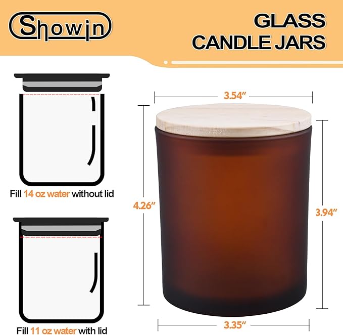 14 OZ Thick Candle Jars for Making Candles 12 Pcs, 3 Wick Empty Jars - Image 5