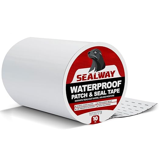 White RV Roof Sealant Tape, UV-Resistant, Weatherproof Patch by Unknown