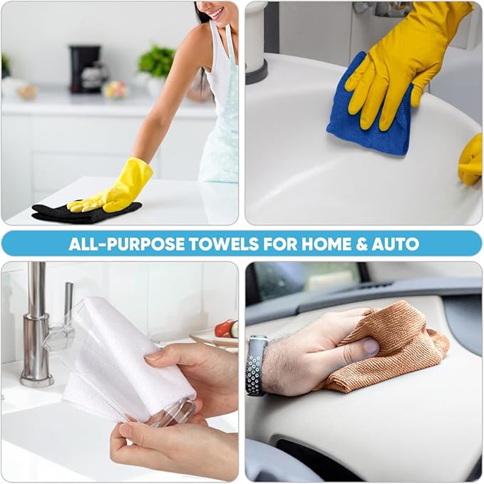 AIDEA Microfiber Cleaning Cloth 330 Sheets 6 Roll, Shop Rags Washable, Cleaning - Image 5