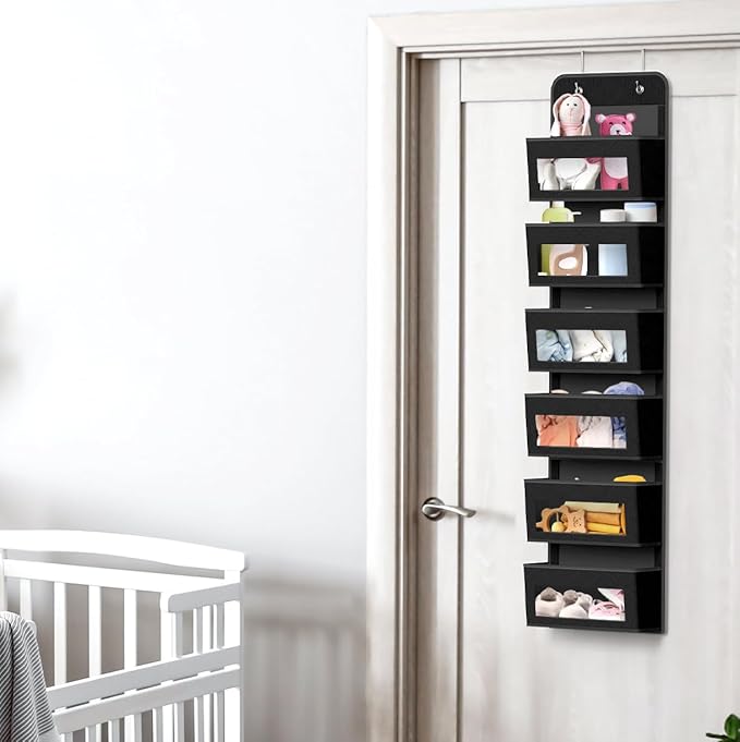 Simple Houseware 6 Clear Window Pocket Over Closet Door Storage Hanging - Image 6