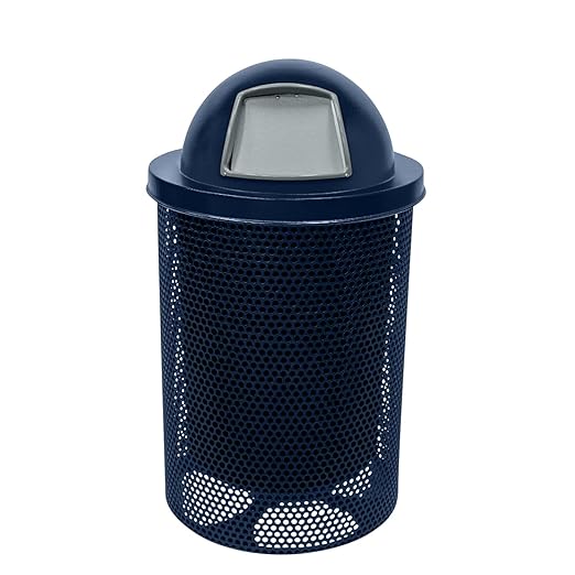 COATEDOUTDOORFURNITURE RDT-P-TXTDBL Heavy Duty Round Trash Receptacle by CoatedOutdoorFurniture