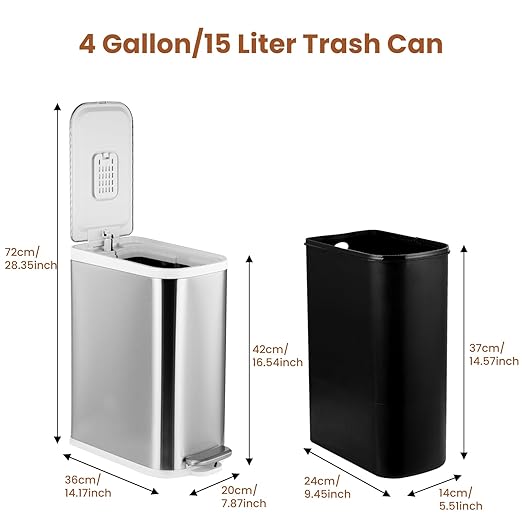 BETHEBEST 4 Gallon/15 Liter Trash Can - Image 3