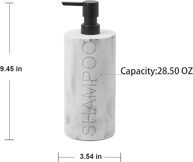 Matte White Shampoo Dispenser Modern Refillable Pump Bottle - Image 4