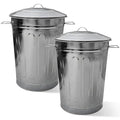 Plexon 2 Pack 13-Gallon Galvanized Steel Round Trash Can by Plexon
