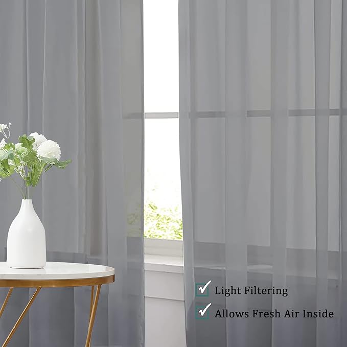 Chyhomenyc 120 Inch Long Sheer Curtains - Image 7