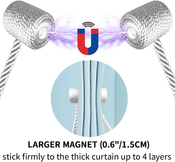 18 Inch Strong Magnetic Curtain Tiebacks, Curtain Holdbacks Modern Upgrade - Image 7