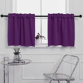 Pickluc Purple Cafe Half Window Curtain, 30 Inches Length, Rod Pocket Small by PICKLUC