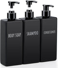 Segbeauty Plastic Square Soap Dispenser Black, 500ml Empty Reusable Pump Bottle by Segbeauty