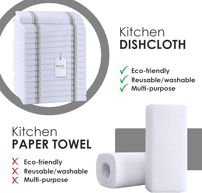 Dish Towels Set Size 15x25 Inch, 100% Cotton Soft & Absorbent Linen Kitchen - Image 2