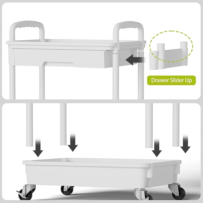 4 Tier Rolling Cart Organizer, Art Craft Diaper Bedside Snack Laundry Room - Image 5