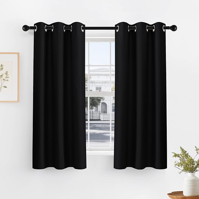 PONY DANCE Blackout Short Window Curtain Panels 40 inch Long by PONYDANCE