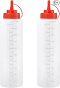 Condiment Squeeze Bottles Ketchup Dispenser, 2 Pack 32oz Squeeze Bottles by Katfort