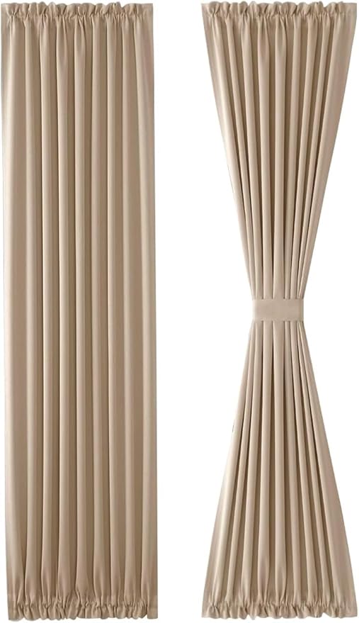 DWCN French Door Curtains – Rod Pocket Thermal Blackout Curtain - Image 7