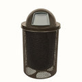 COATEDOUTDOORFURNITURE RDT-P-TXTBRW Heavy Duty Round Trash Receptacle by CoatedOutdoorFurniture