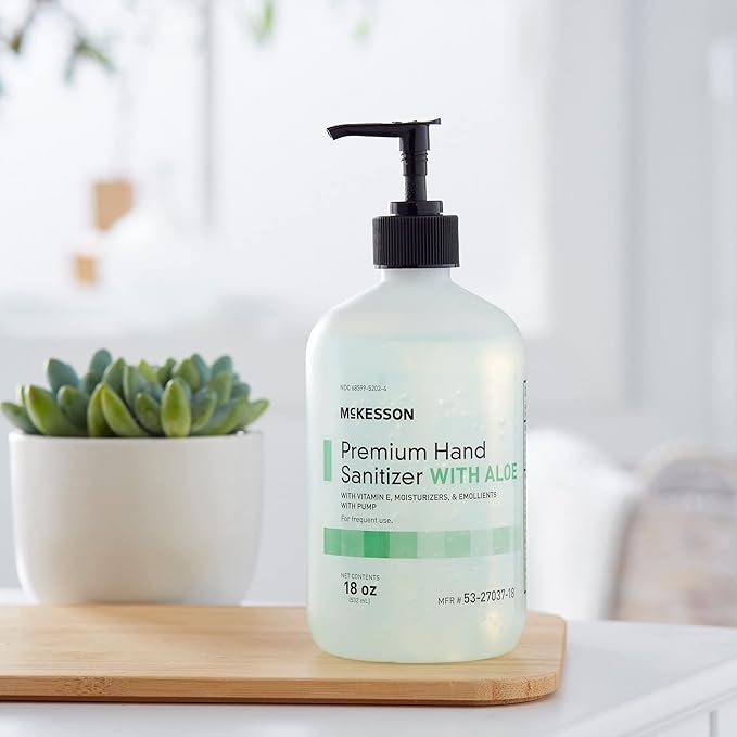 McKesson Hand Sanitizer with Aloe, 18 oz Pump Bottle – Bulk, 70% Ethyl Alcohol - Image 9