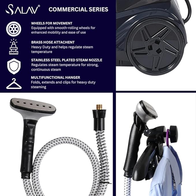 SALAV® Heavy Duty Smart Auto Shut-off Commercial Full-Size Garment Steamer - Image 5