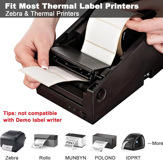 2.25 x 1.25 Thermal Labels, Printable Blank Label Stickers 6000 Label Papers - Image 5