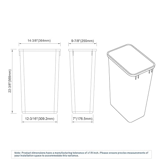 Dowell 50L Wastebasket Trash Container, 52.8Qt/13.2Gal, - Image 7