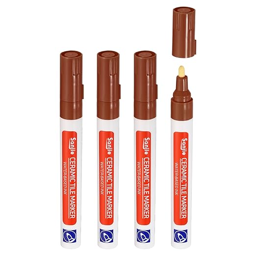 PATIKIL Grout Pen, 4 Pack Brown Tile Marker Waterproof Grout Sealer Pen Tile by PATIKIL