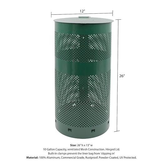 ZERO WASTE USA - The Sentry® Waste Can Gloss Green - 100% Rust-Free, - Image 8