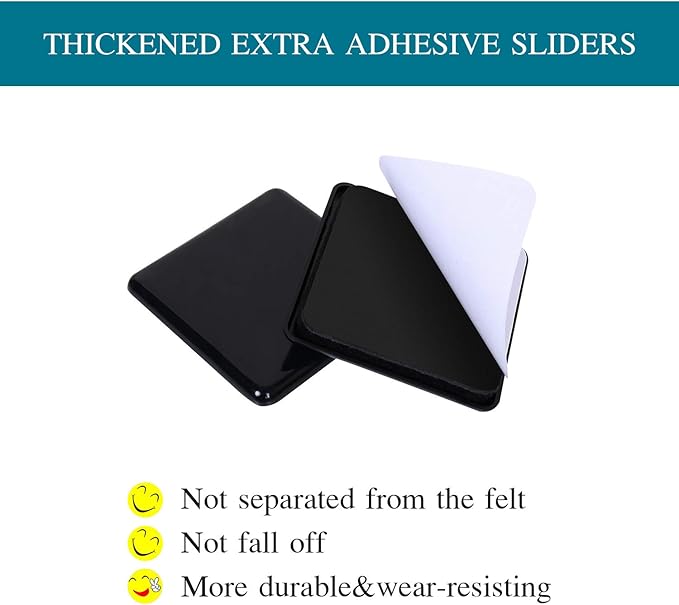 Ezprotekt 2.5 inch Square Self Adhesive Furniture Movers Sliders - Image 4