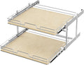 ROOMTEC 2 Tier Individual Pull Out Cabinet Organizer 25½"W x 21½"D, Slide Out by ROOMTEC