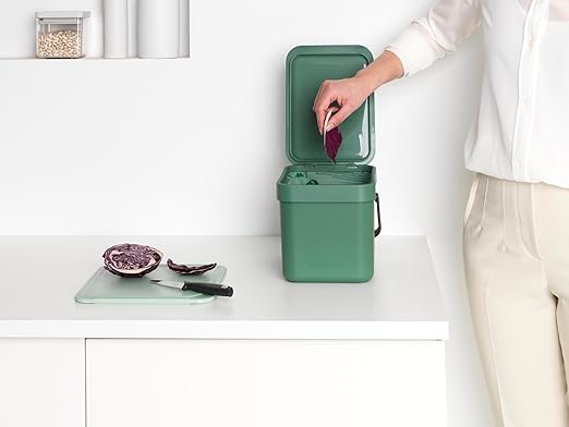 Brabantia Sort & Go Food Trash Can Small Countertop Kitchen Compost Caddy - Image 7