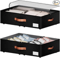 Underbed Storage With Wheels, Large Capacity 7.5 inches Height Storage Bins by leatherspaces