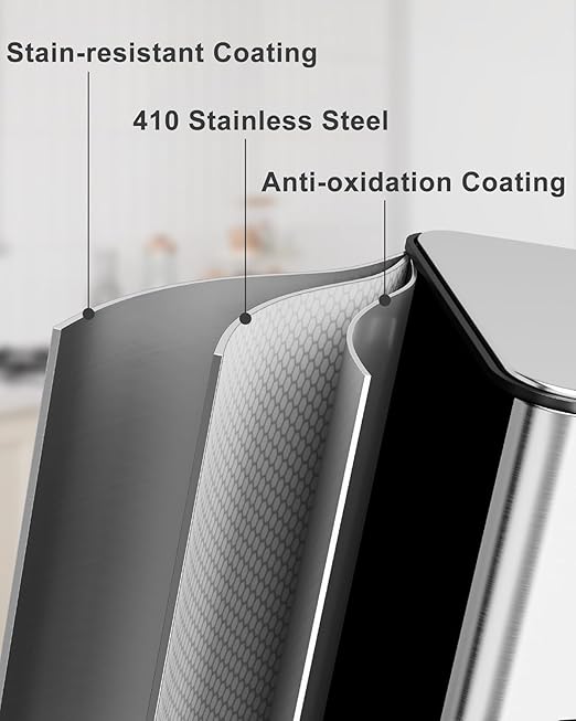 60L/15.9 Gal Gallon Three-Compartment Pedal Stainless Steel Kitchen Recycling - Image 4