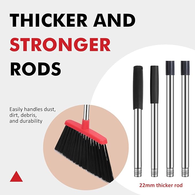 NACENA Heavy Duty Broom, 55 Inch Long Handle Outdoor Large Angle Brooms - Image 5