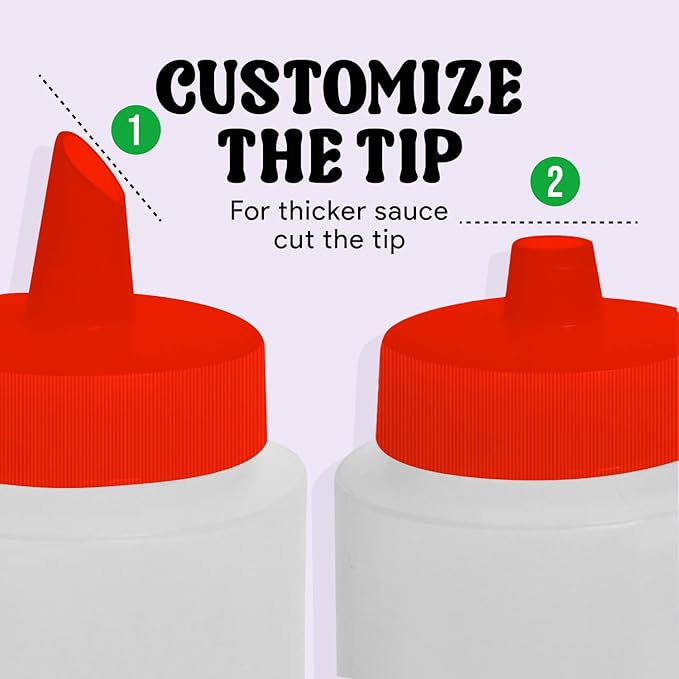 Norcalway 16 oz Condiment Squeeze Bottles - Image 6
