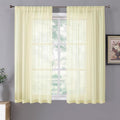 Tollpiz Sheer Curtains Linen Textured Bedroom Curtain Sheers Light Filtering by Tollpiz