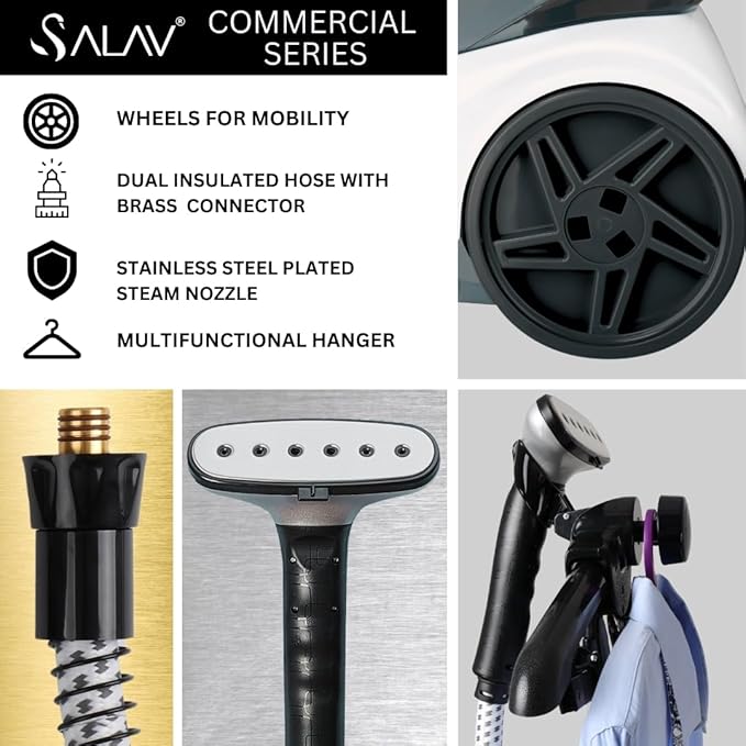 SALAV Heavy Duty Commercial Full-Size Garment Steamer - Image 2