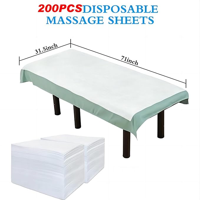 200Pcs Disposable Massage Table Sheets 31.5" x 71" Non-Woven Fabric Bed Covers - Image 2