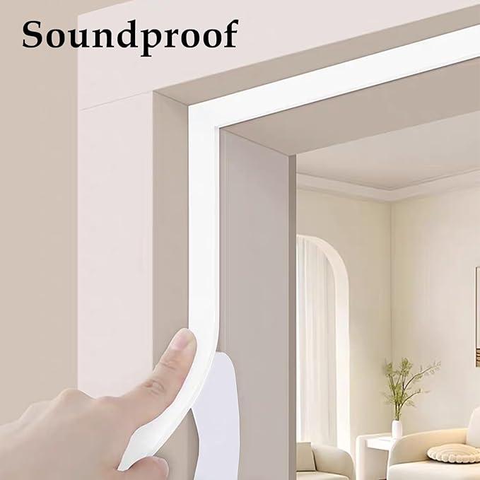 Weather Stripping Door Seal White, Self Adhesive Foam Tape, Window Insulation - Image 4
